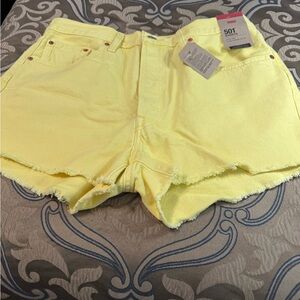 Levi's Women's Yellow Denim Shorts